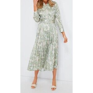 Tuckernuck Midi Sage Green Arbre Azzurra Long Sleeve Belted Dress Size  XL